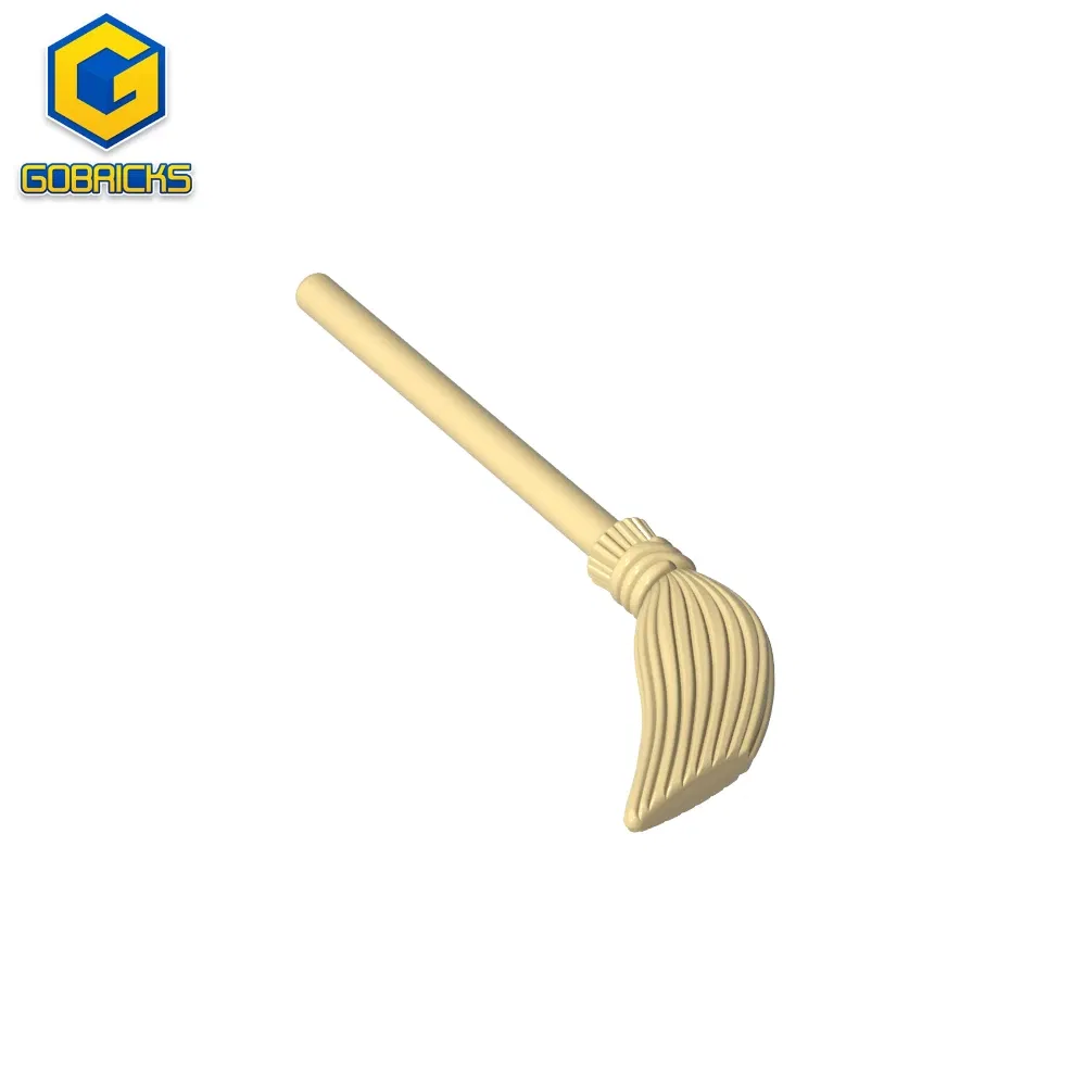 Color: Wood - Gobricks GDS-2075 Equipment Brush / Broom  compatible with lego 4332 Assembles Building Blocks children's toys