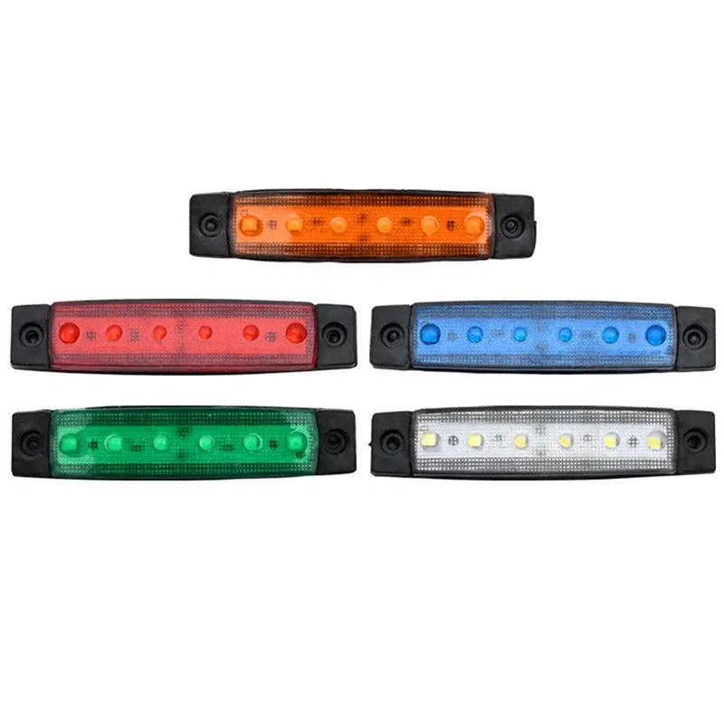 Emitting Color: green - 1Pcs Truck Trailer Side Marker Indicators clearance Light Car Brake Rear Highlight Tail Light 6LED 12V/24V Warning Signal Lamp