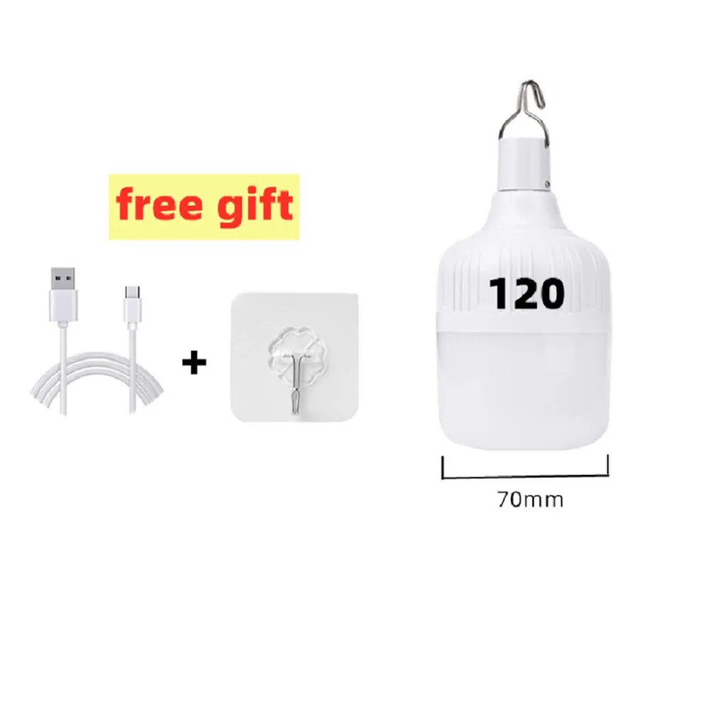 Camping Light USB Rechargeable LED Emergency Lamp Outdoor work light Portable Lanterns with Hook for BBQ Tents Battery Bulb