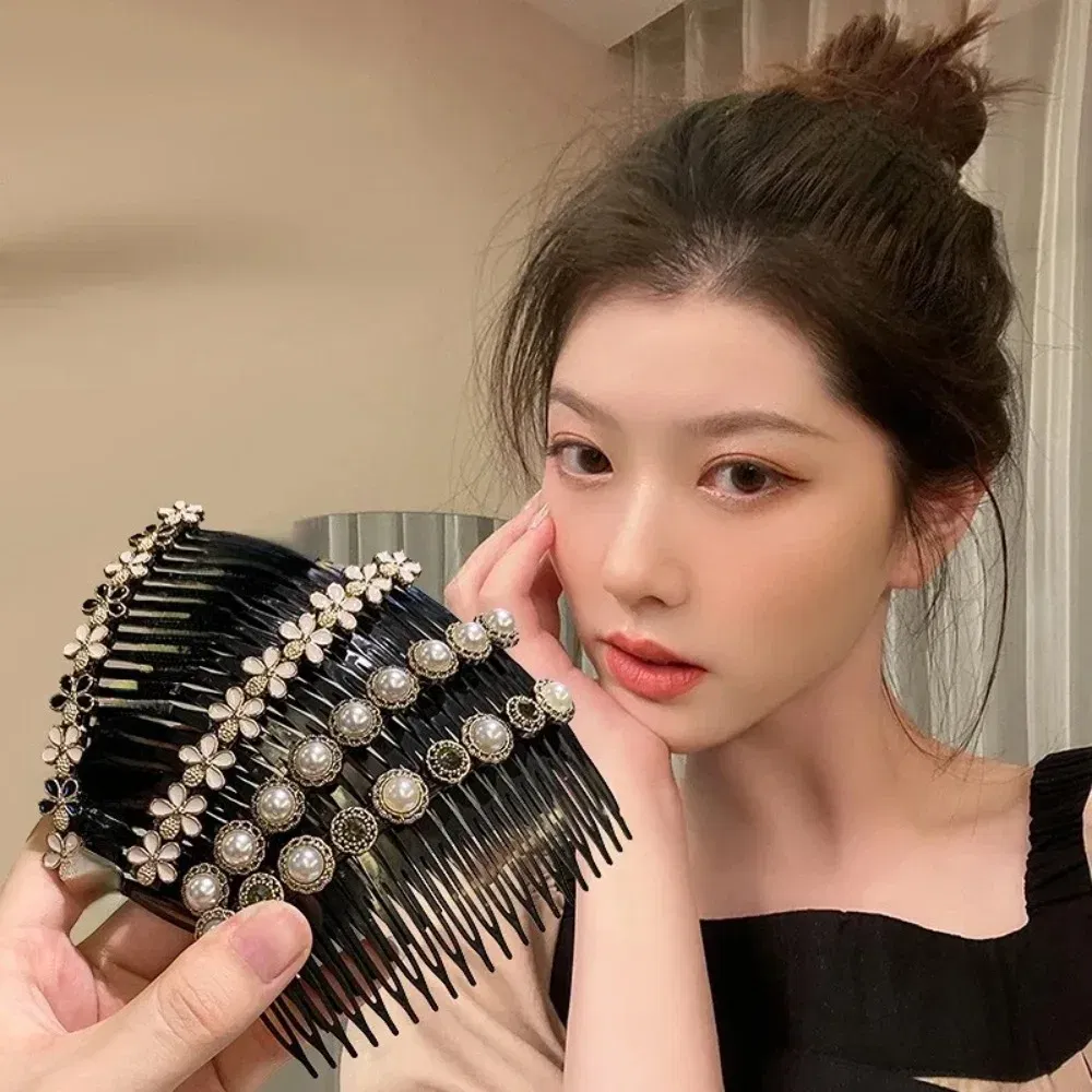 Color: Dark Brown - Hair Combs Bangs Hair Clips Non-slip Broken Hair Pins for Women Girl Back Head Headdresses Korean Hairs Accessories New Headwear