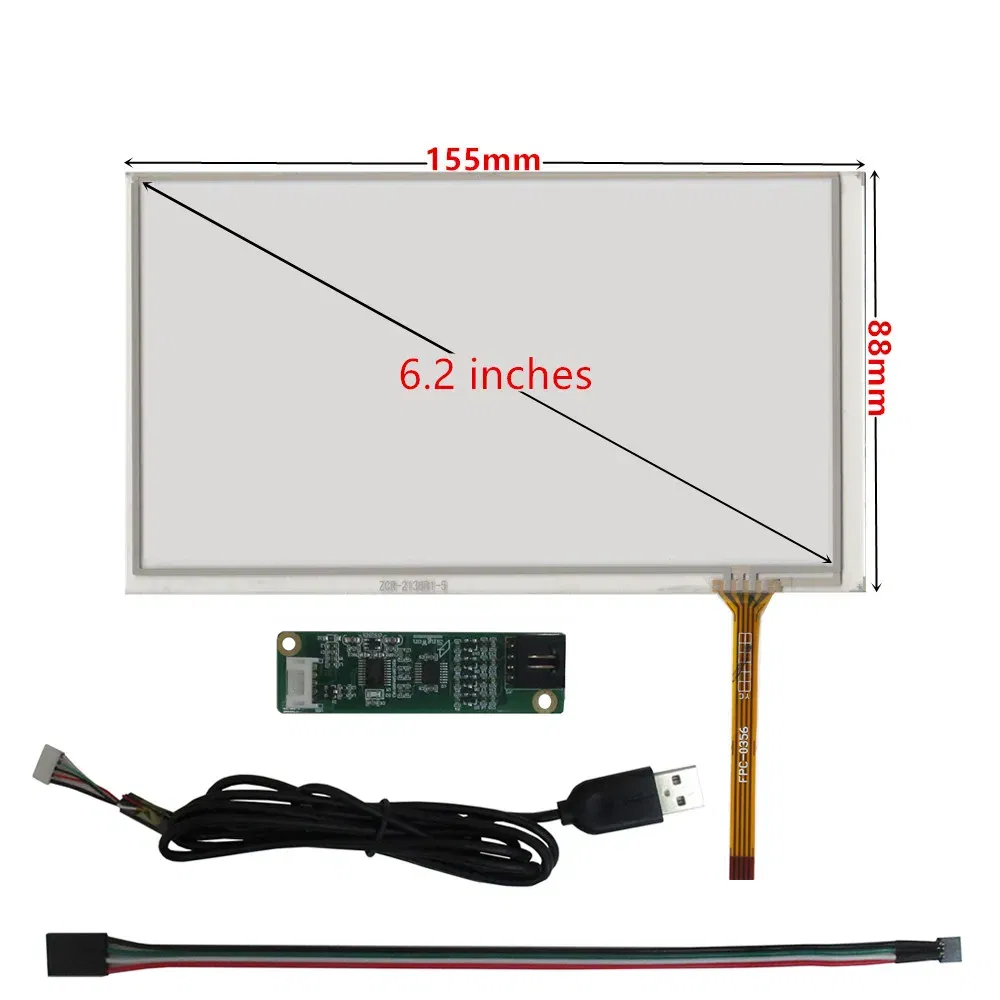 Color: black - 3.5/4.3/5/6.2/7/8/9/10.1 Inch Raspberry Pi Industrial Equipment PC Car Resistance Digitizer Touch Screen Panel USB Driver Board