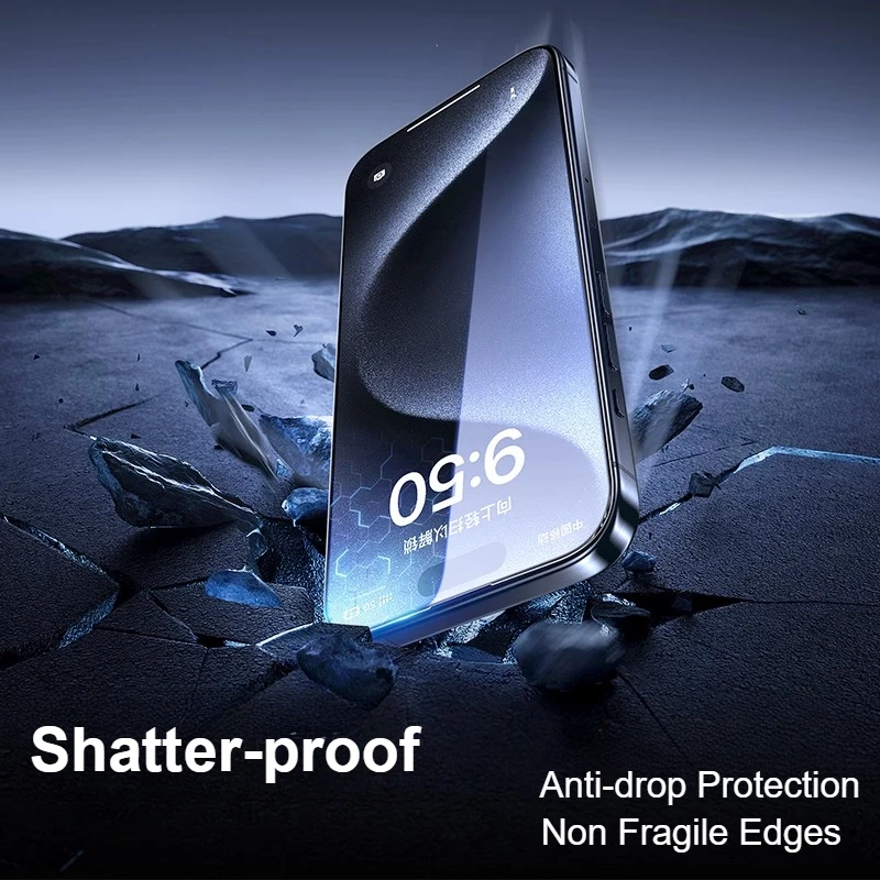 Color: Transparent, Material: pet - SmartDevil 2/3PCS Anti-fingerprint Tempered Glass Film for iPhone 15Pro Max 14Pro 13 15 Non-full Cover HD Clear Screen Protector