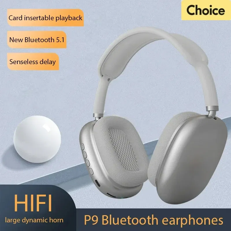 Color: Other - P9 Wireless Bluetooth Headset Outdoor Sports Gaming Wireless Headphones with Mic Noise Cancelling Earbuds Bluetooth Earphones