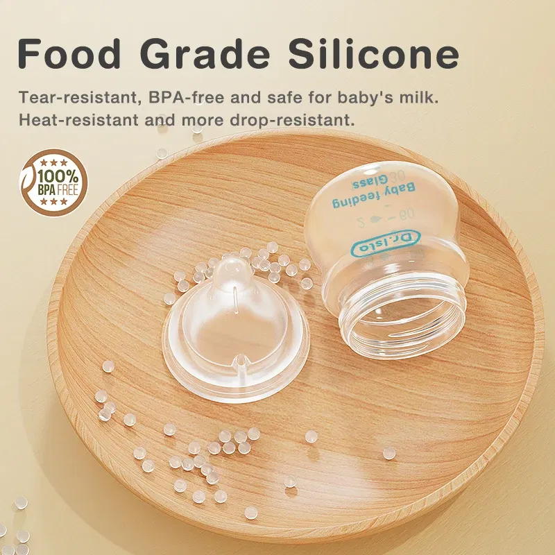 Color: Pink - Dr.isla Glass Bottles Newborn Feeding Bottles 80ML/160ML Baby Bottle Anti-flatulence Milk Feeding Bottles Infant BPA free