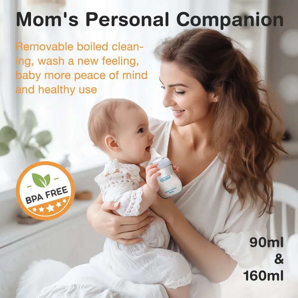 Color: Pink - Dr.isla Glass Bottles Newborn Feeding Bottles 80ML/160ML Baby Bottle Anti-flatulence Milk Feeding Bottles Infant BPA free