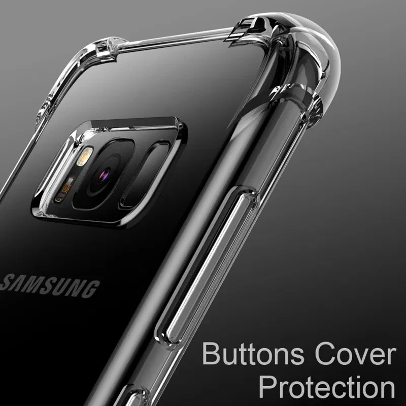 Material: Vinyl - Clear Case For Samsung Galaxy S20 S21 FE S22 S10 S9 S8 Plus S10E Note 8 9 10 20 Plus ShockProof Transparent Soft Cover Case