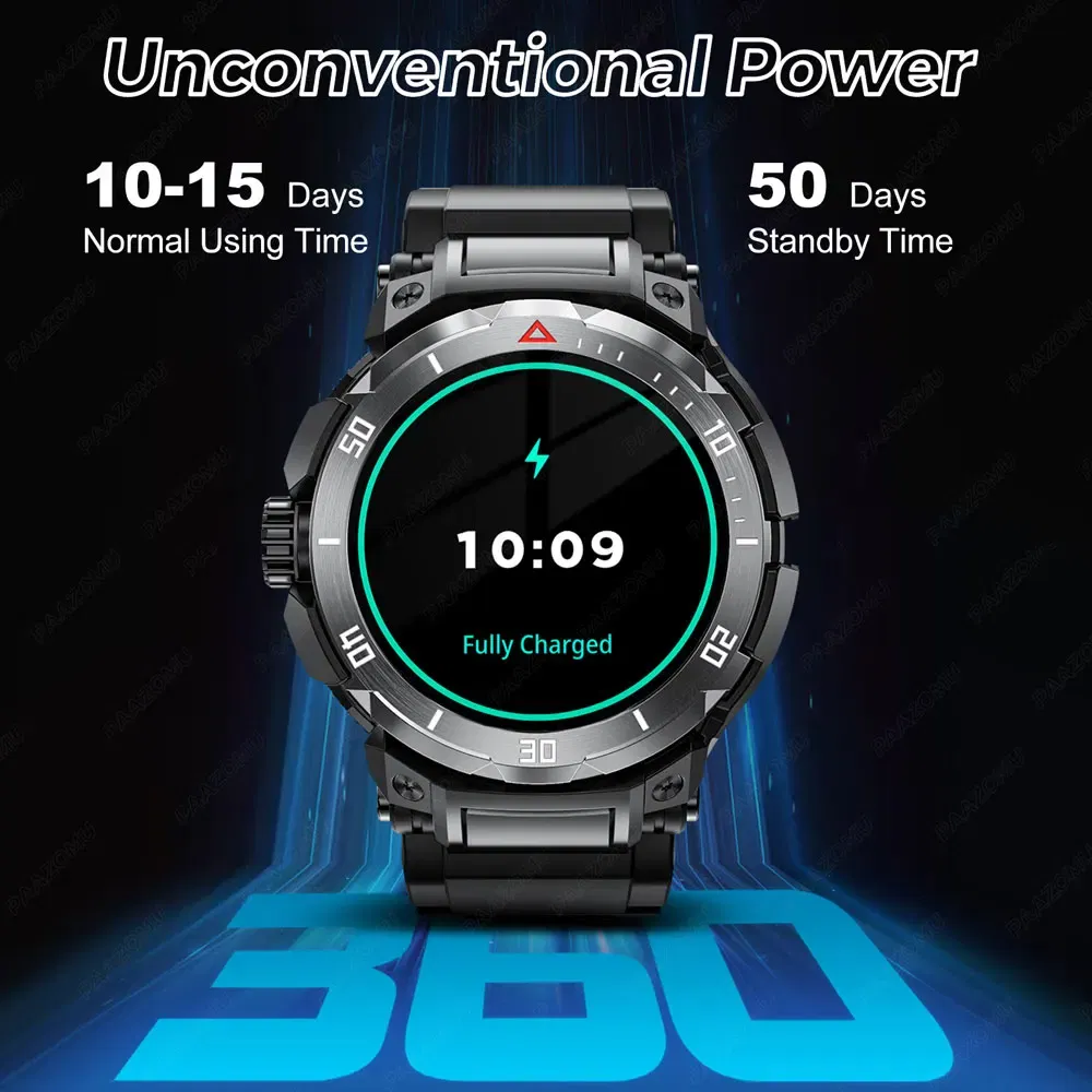 Color: Black - New 3 in 1 Smart Watch for Men With TWS Headset Rugged Military Bluetooth Call Fitness Tracker IP67 Waterproof  for Android iOS
