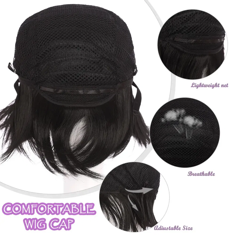 Color: T4/27/30, Ships From: CHINA, Stretched Length: 8inches - S-noilite Synthetic Short Wig Blue Brown Black Women Men Cosplay Costume Party Head Wigs Hair