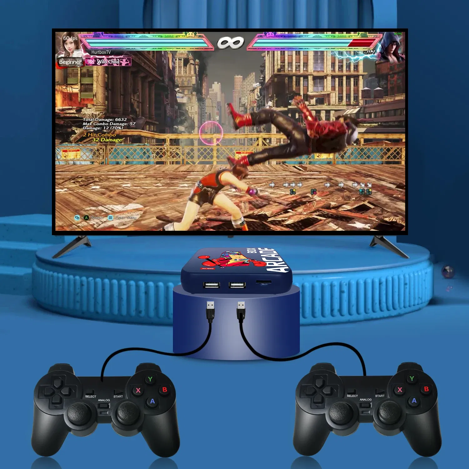 Color: Green, Bundle: Bundle 2 - Arcade Box Retro Game Console for PS1/PSP/N64 Built-in 50 Emulator Video Game Console TV Box Classic Game Box with Controller
