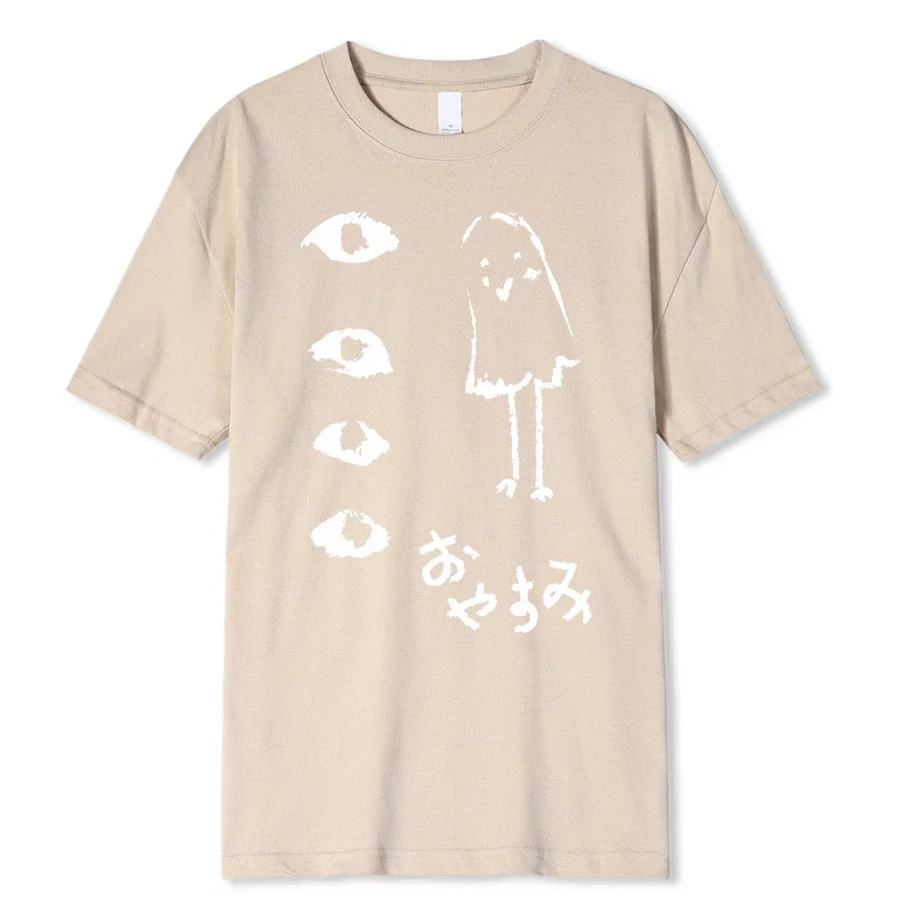 Color: Yellow, Size: L - Oyasumi PunPun Modal Print T-Shirts Funny Anime Streetwear Camisetas Men Women Short-sleev Fashion Harajuku Cartoon Tee Shirt
