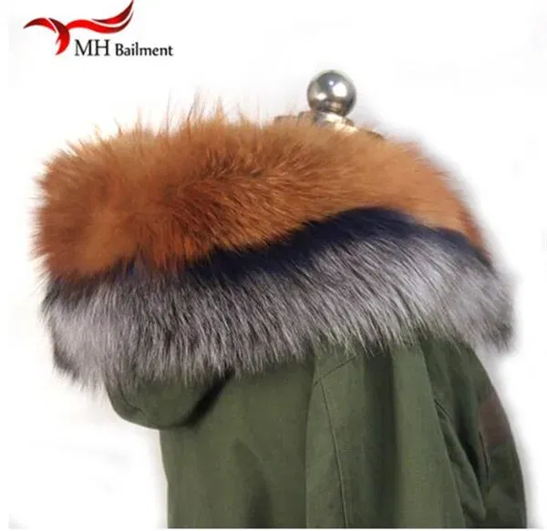 Color: army green, Size: XXS - 100% Real Raccoon Fur Scarf Coat Collar Ladies Winter Luxury Authentic Raccoon Warm Neck Shawl Coat Collar Furry Shawl Women