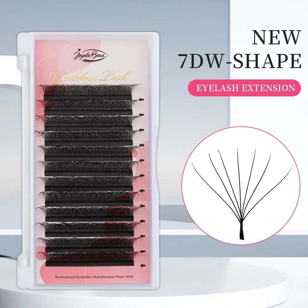 Color: Brushed Chrome, Curl: C, Thickness: 0.07mm, Length: MIX, Ships From: CHINA - Goddess 3D/4D/5D/6D/7D/8D W Shape lashes 4D Premade Fan Lash Extensions 0.07 C/D Curl Natural Soft High Quality Idividual Lashes
