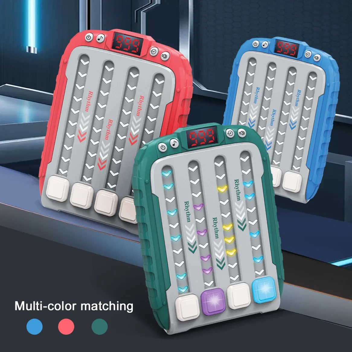 Color: Red - Decompress game consoles Defusing music exercise reflexes Press music children puzzle music pass brain thinking training toys