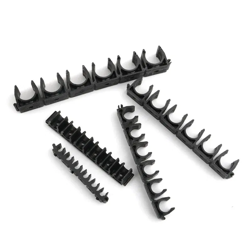 Color: black, Diameter: 1/4'' - 1pc Plastic 4 6 8 10 12mm Tube Clamp Water Pipe Support Garden Irrigation System Micro Soft Hose Fittings