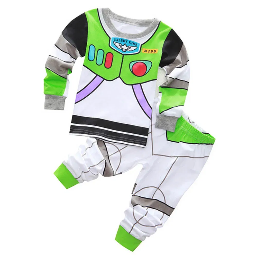 Color: GRAY, Kid Size: 5 - MINISO Disney Boys Girls Pajamas Sets Kids Toddler 2 to 3 4 5 6 7 Years Cotton Long Sleeve Spring Fall Children Homewear Pijamas