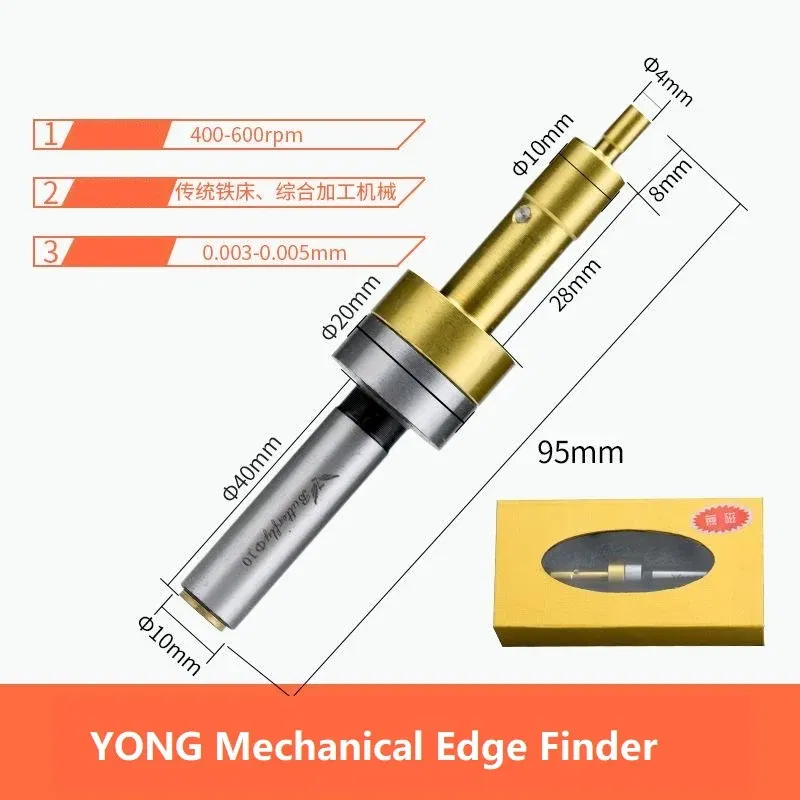 Color: Silver - Non-magnetic mechanical Edge Finder Ceramic Touch Point 10mm Locate Work Edges for Milling Lathe CNC machine tool 1pc