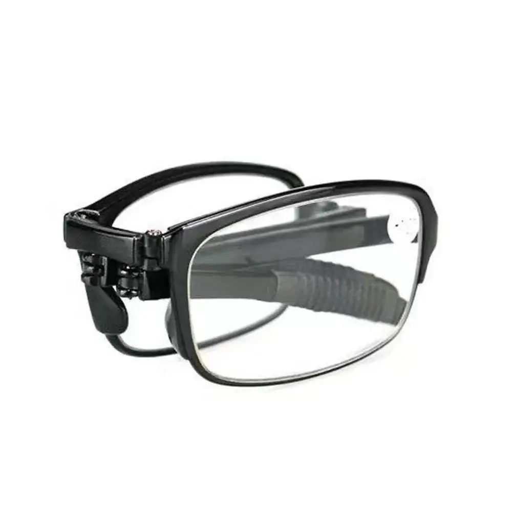 Frame Color: Black, Eye Prescription: +400 - Folding Reading Glasses Women's Presbyopia Glasses Ultra Light Fashionable Portable Anti Blue Light Men's TR90 Eyewears Glasses