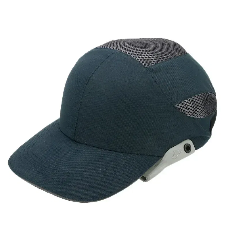 Color: Brown - Safety Bump Cap with Reflective Stripes Lightweight and Breathable Hard Hat Head Helmet Workplace Construction Site Hat Black