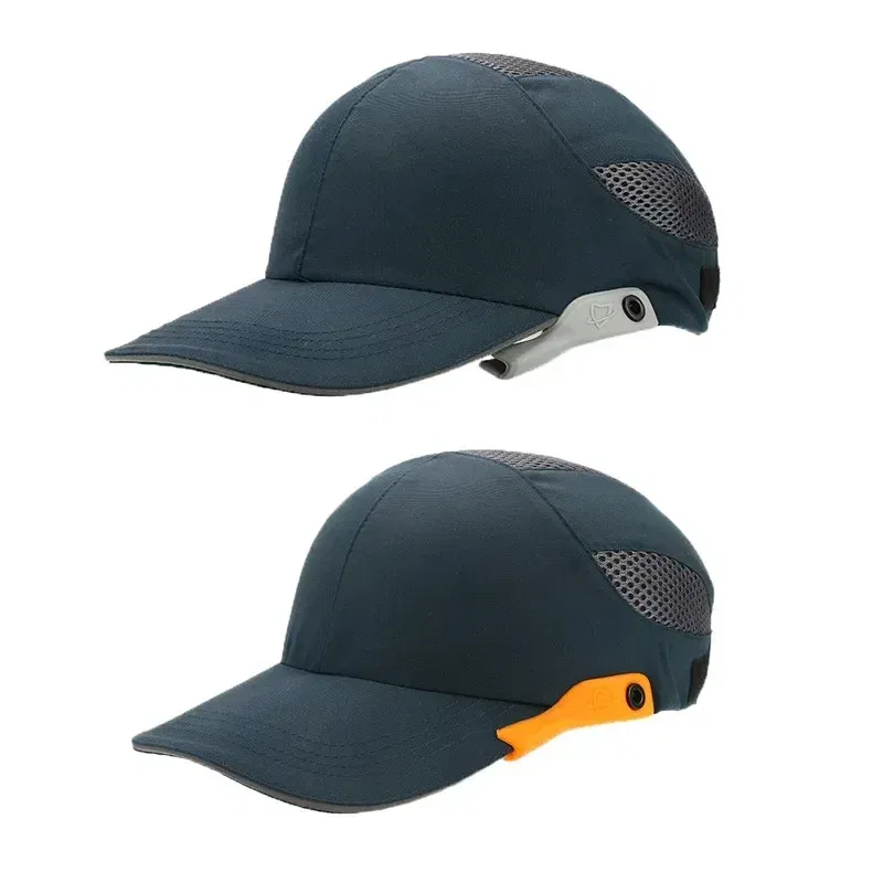 Color: Brown - Safety Bump Cap with Reflective Stripes Lightweight and Breathable Hard Hat Head Helmet Workplace Construction Site Hat Black