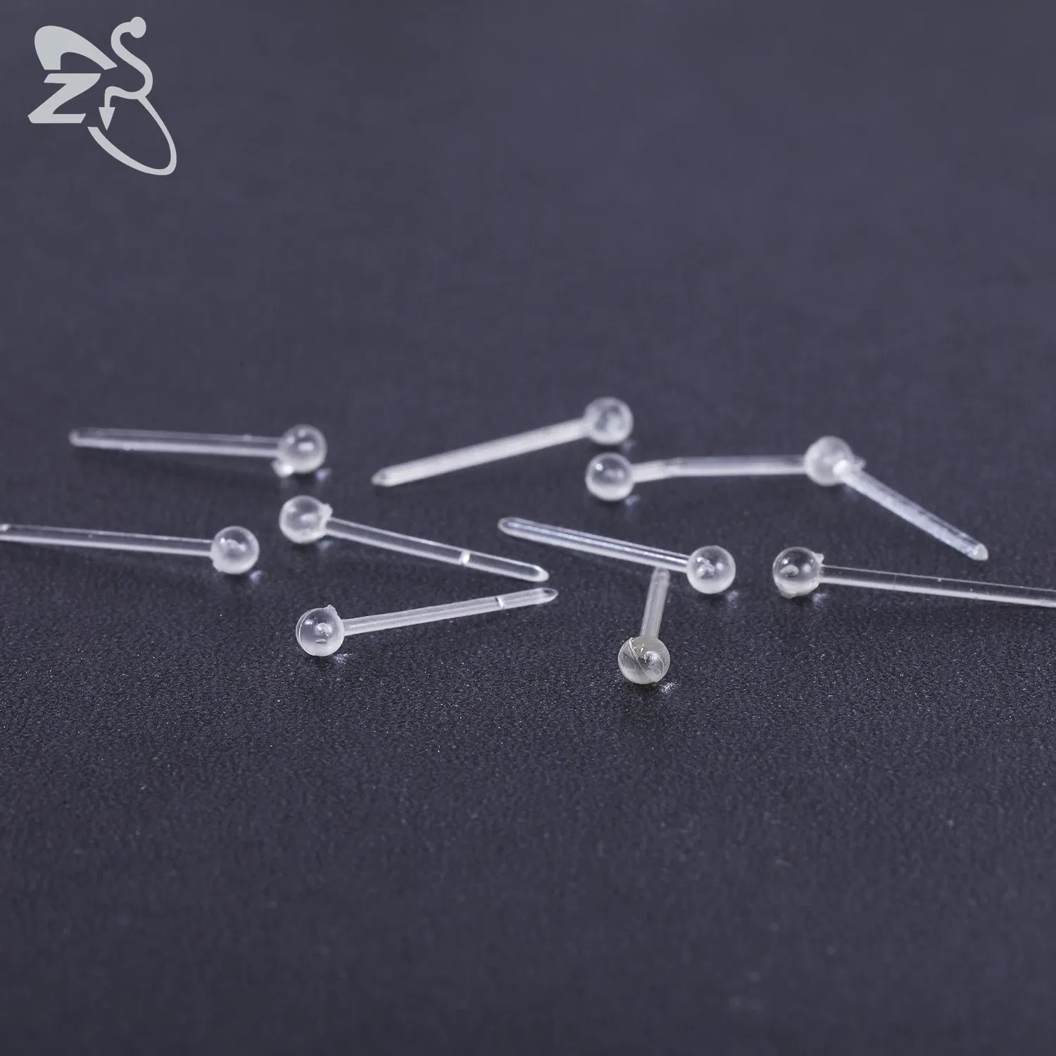 Metal Color: Antique Silver Plated - ZS 10-50pcs/lot Colorful Acrylic Stud Earring Invisible Transparent  Anti-allergy Ear Pin 20G Star Ball Curing Ear Hole Retainer
