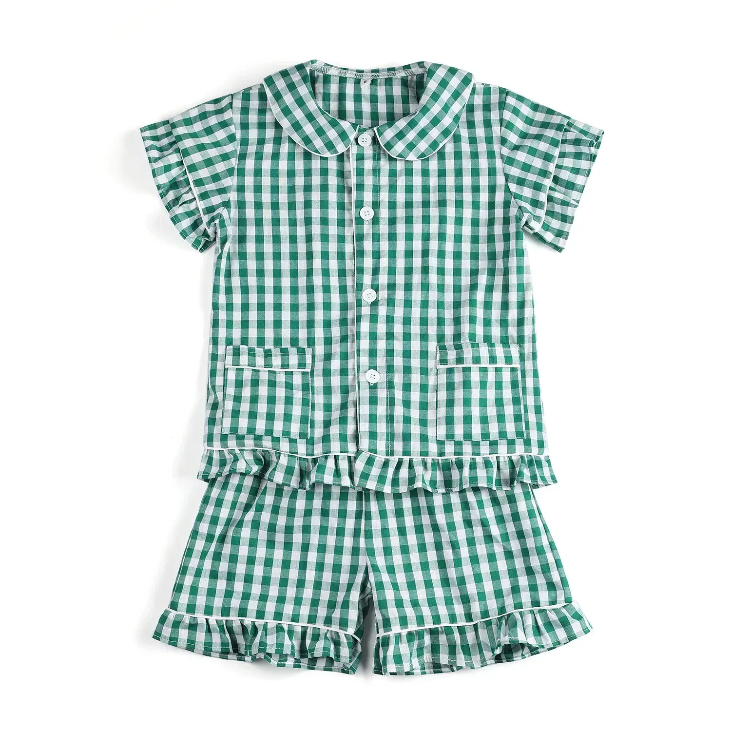Color: PURPLE, Ships From: CHINA, Kid Size: 6T - Ruffkids 100% Cotton Summer Kids Pajamas Sleepwear Seersucker Striped Matching Pjs Boys Clothes Loungewear Girls Pyjamas Set