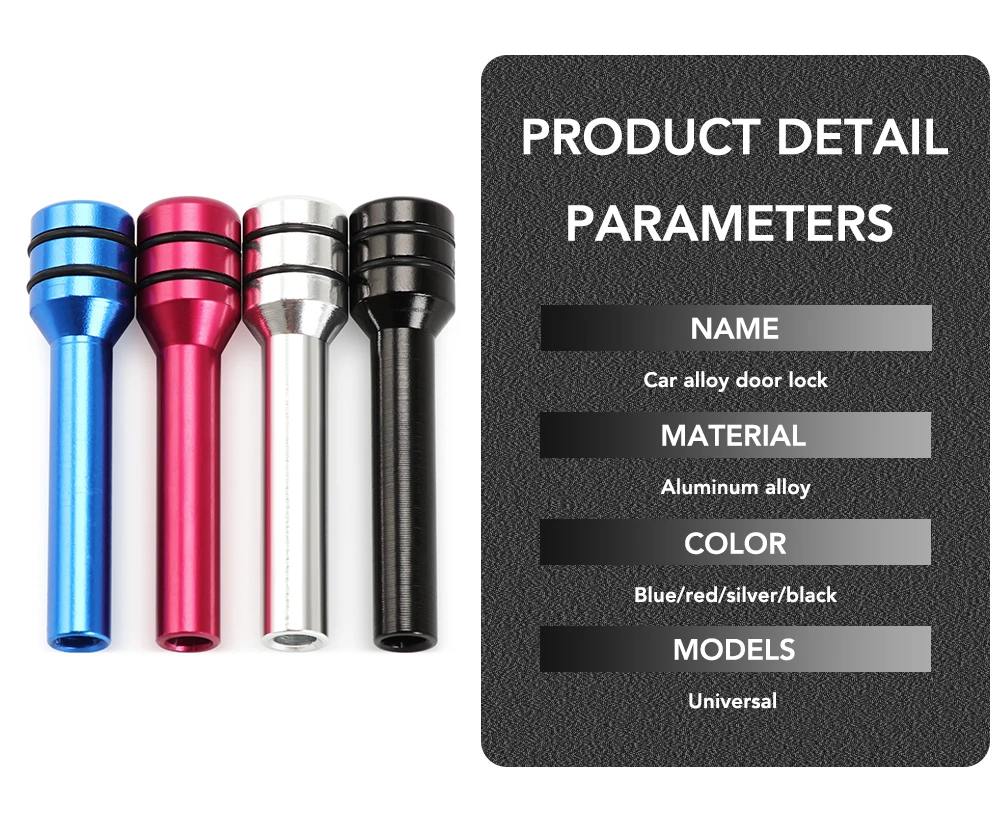 Color: MULTI - Car Alloy Door Lock Pins Lock Pin Screw Knob Mitsubishi Accessories Asx Lancer 10 9 Outlander Pajero Sport L200 Expo Eclipse