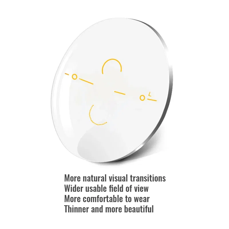 Lenses Color: WHITE, Lens Index: 1.74 - Toketorism Multifocal Lenses Customize Photochromic Anti Blue Light Progressive Prescription Glasses
