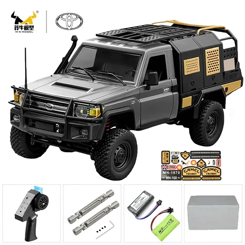 Color: Clear - MN MN82 1:12 Retro Rc Car With LED Lights Full-scale Simulation LC79 Professional 4WD Remote Control Pickup RC Truck Model Toys