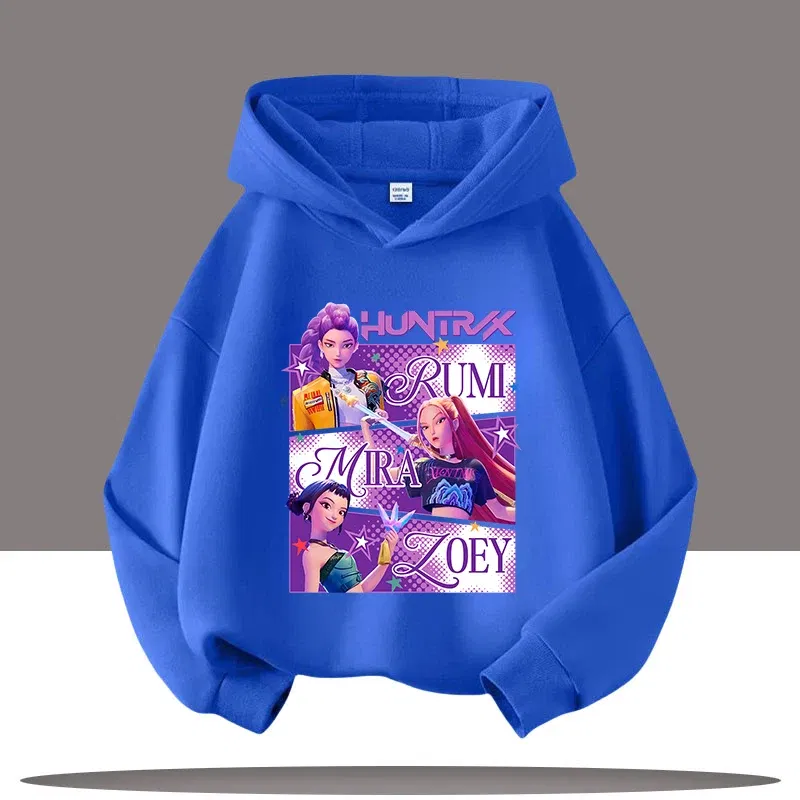 Color: Lavender, Kid Size: 4 - Y2K KPop Demon Hunters Hoodies Teenage Girls Boys Rumi KPop Demon Hunters Hoody Autumn Casual Long Sleeve Children's Clothing
