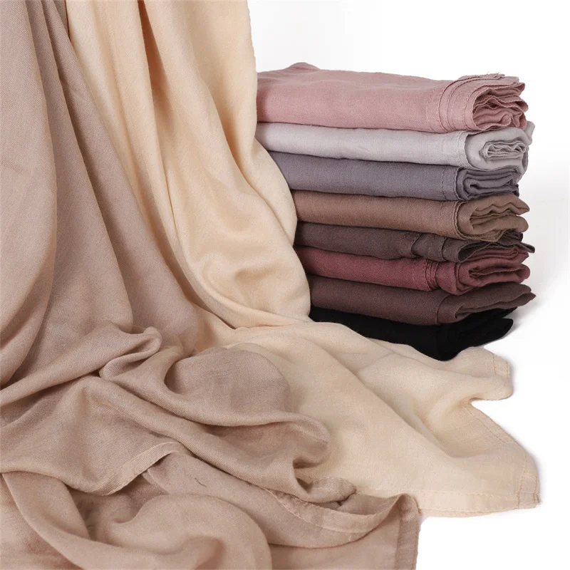 Color: army green - Ramadan Solid Color Big Size Cotton Rayon Hijab Scarf Women Muslim Headscarf Wraps Shawls Femme Musulman Headband Islamic Turban