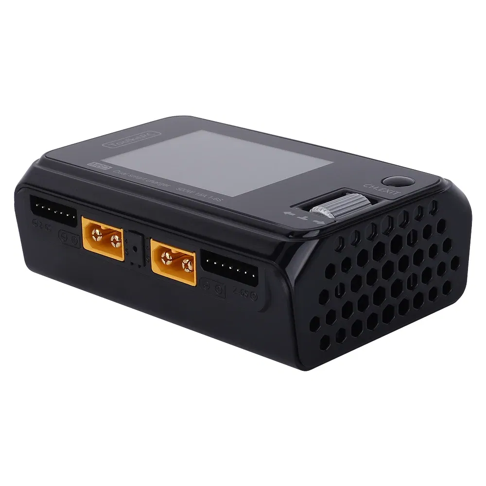 Color: PURPLE - ToolkitRC M6D 500W 15A DC Dual Channel MINI Smart Charger Discharger with Power Supply For 1-6S Lipo Battery FPV Model Vs M8