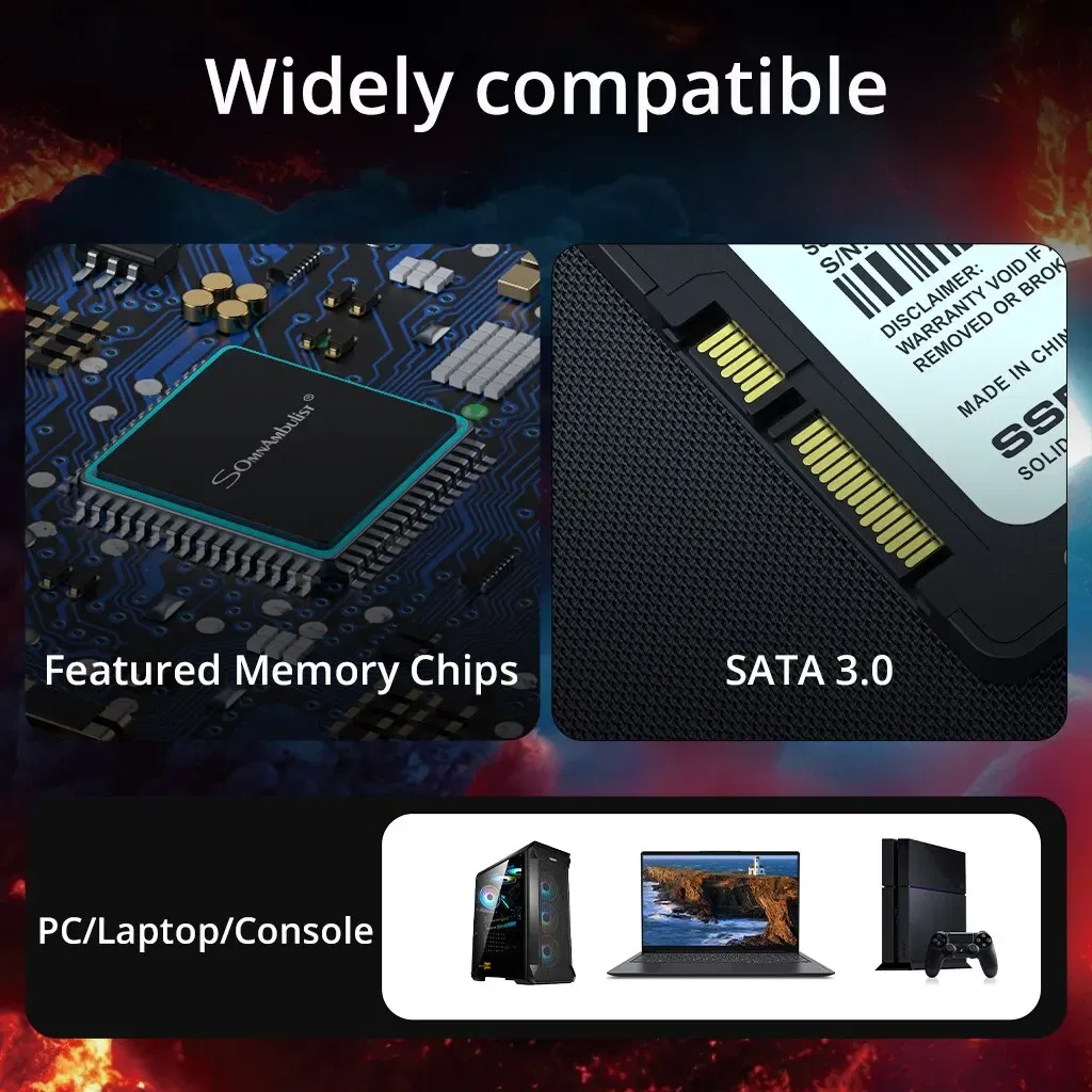 SSD Capacity: 128GB - SomnAmbulist SSD 120GB 240GB 480GB 960GB Internal Sata3 Solid State Drive 2.5 128GB 256GB 512GB 1TB 2TB SSD for PC Laptop