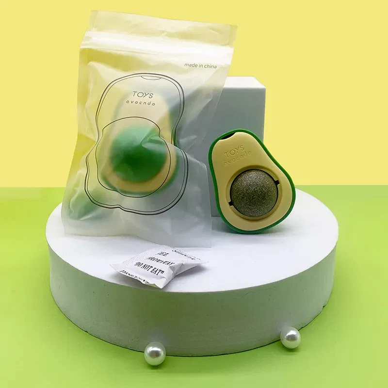 Color: WHITE, Ships From: CHINA - Cat Licking Toys Natural Catnip Wall Stickers Avocado Style Galls Fruit Cat Treats Clean Intestinal Cleansing Tune Cat Grass