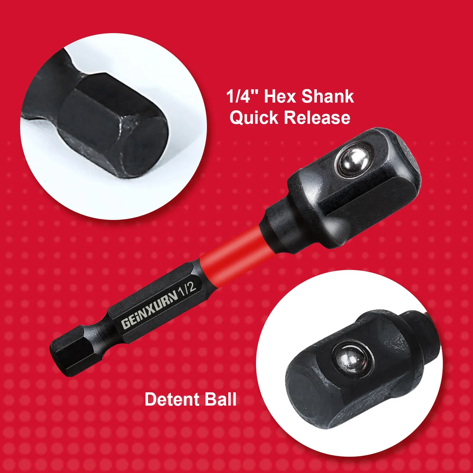 Color: Brown - Geinxurn Impact Socket Adapter Set,1/4"3/8"and1/2"Drive,Extension Bit with Holder,Adapt Power Drill to High Torque Impact Wrench