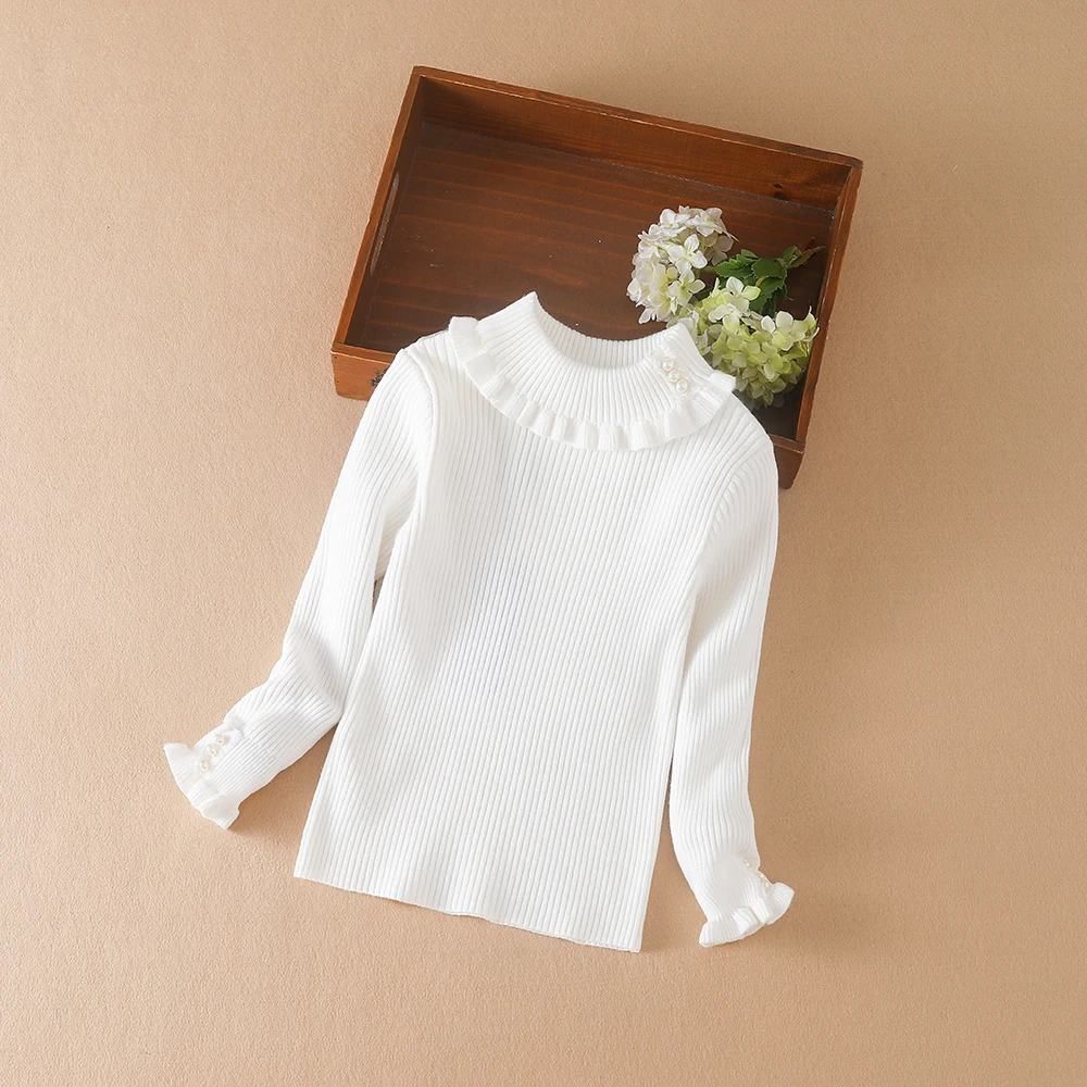 Color: black, Kid Size: 6T - Girls Sweater 2025 New Winter Children Clothes Kids Tops Warm Knitwear Kids Sweater Baby Girls Turtleneck Sweaters