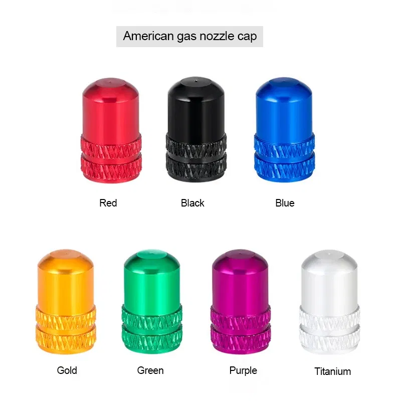Color: Brown - 2pc Bicycle Valve Cap Aluminum Alloy Presta/Schrader Road Mountain Bike Tire Valve Cap Dust Protection Cover Bicycle Accessories