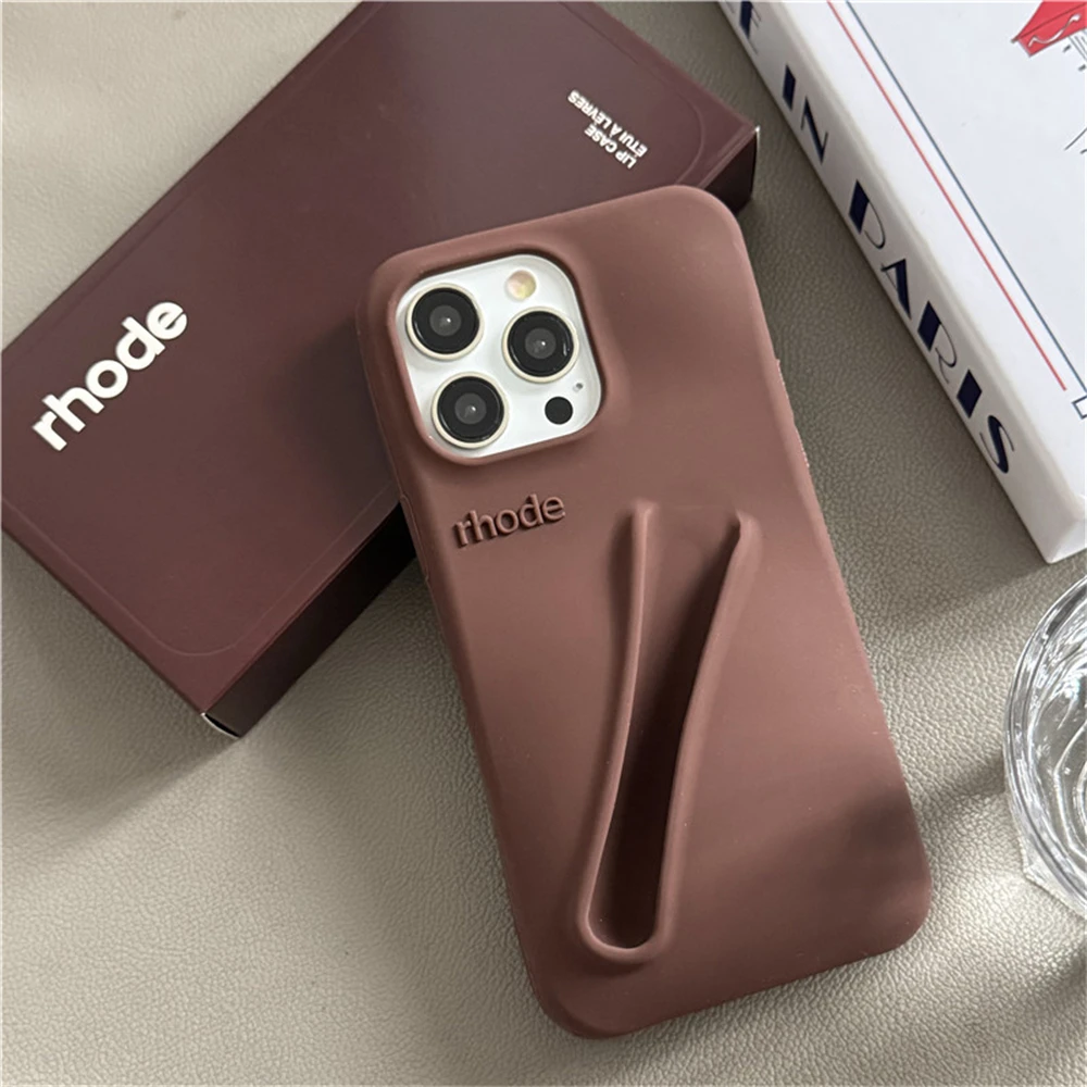 Color: PURPLE, Compatible-Phone Models: For iPhone 11 - New Rhode Lipstick Soft Silicone Phone Case for iPhone 16 15 14 13 12 11 Pro Max Plus Portable Lip Gloss Holder Cover with Box