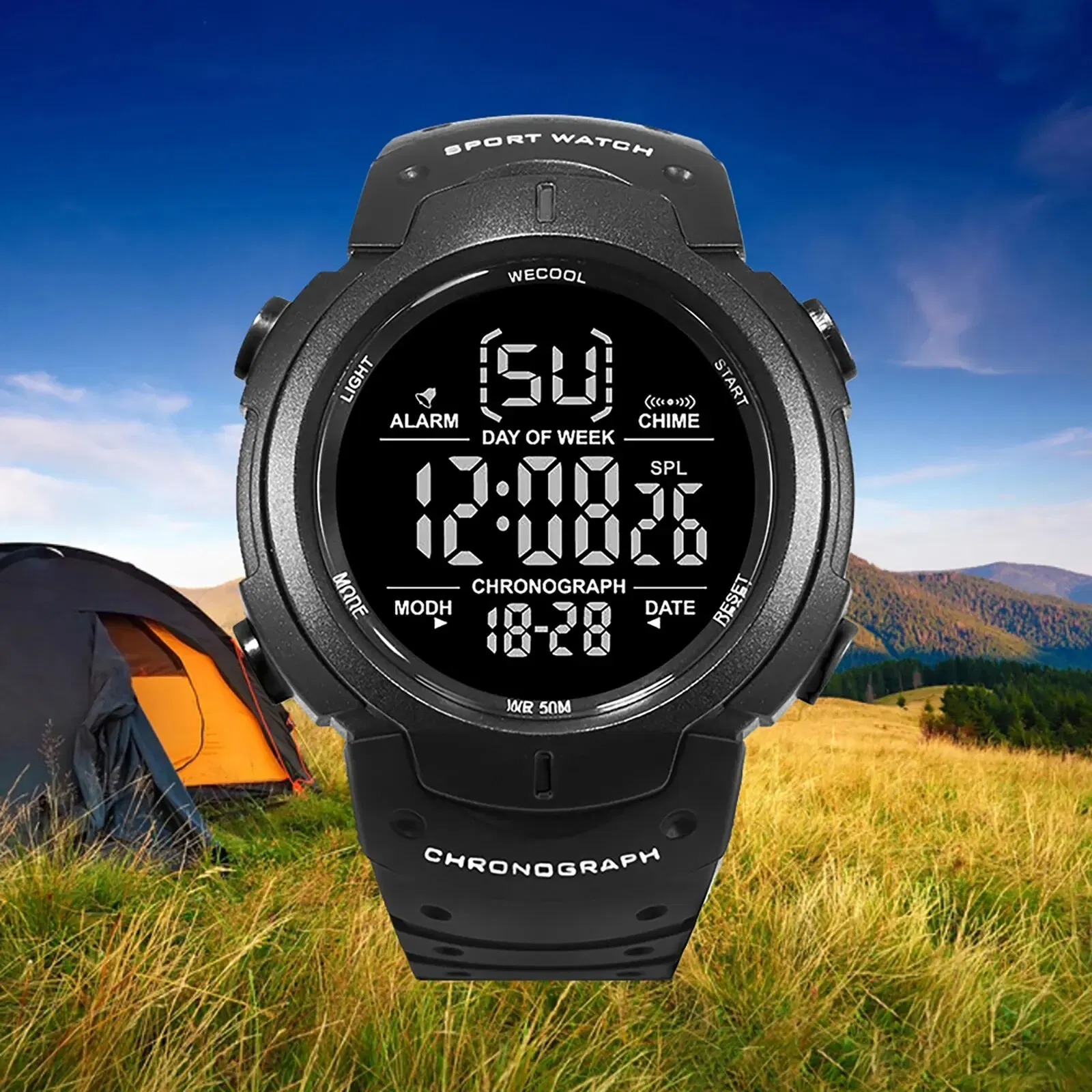 Color: Rose - WECOOL Brand Sport Digital Alarm Multifunction Wrist Watch W-606 Waterproof Watch