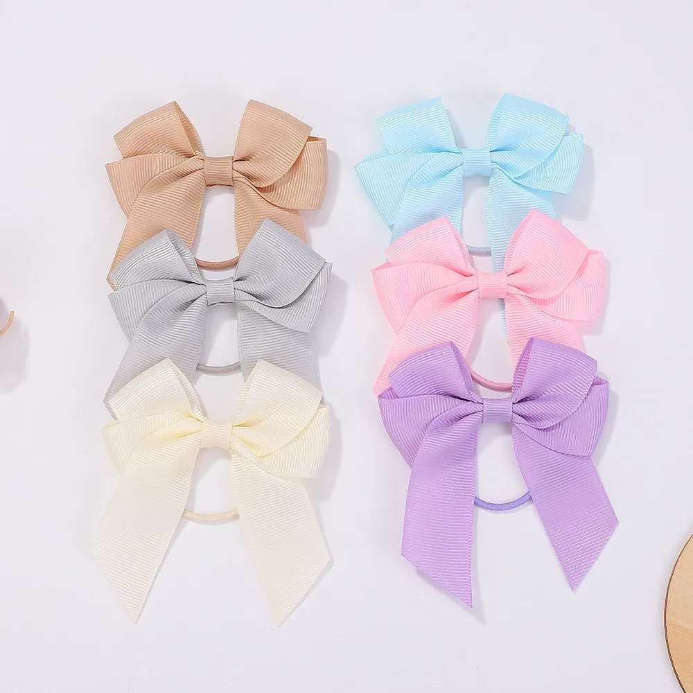 Sweet Hair Ribbon Hair Band for Girls Toddler Cheer Bow Head Rope Kids Headwear Double Ponytail Support Hair Accessories