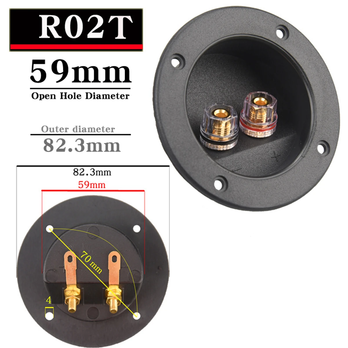 Color: green, Bundle: Bundle 2 - HIFIDIY LIVE Square circle (Install Hole 49-76) speaker junction Box  Terminal Shell 2 copper Binding Post Wire Cable Connector