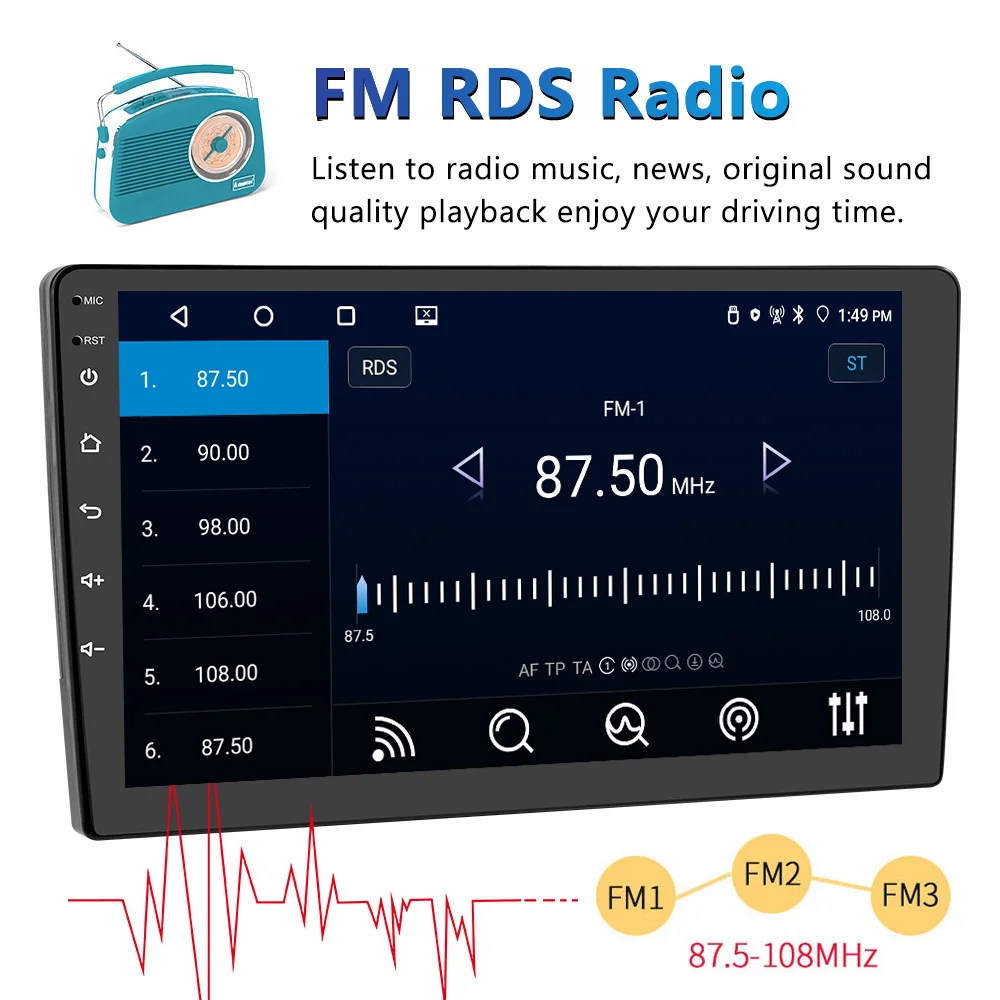 Color: Orange - TOYOUSONIC 2 Din 9/10 Inch Android Car Radio 4G 64G Universal Multimedia Player Carplay Android Auto Autoradio Stereo Bluetooth