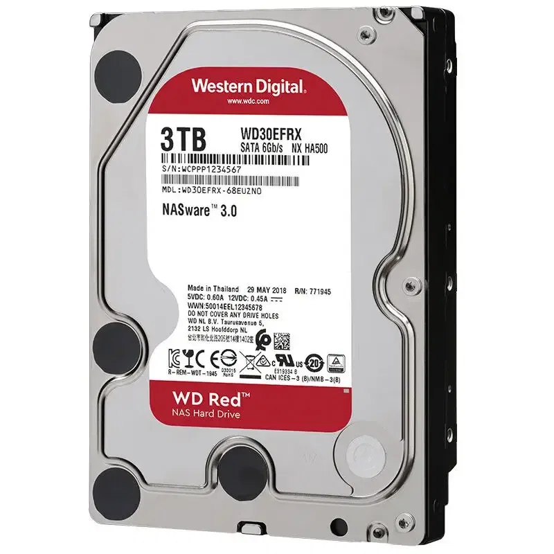 Capacity: 3TB - Original Western Digital WD Red NAS 4TB 3TB 3.5" Internal Hard Drive HDD SATA 6GB/S 2TB 1TB SATA 64 MB Cache HDD For Desktop