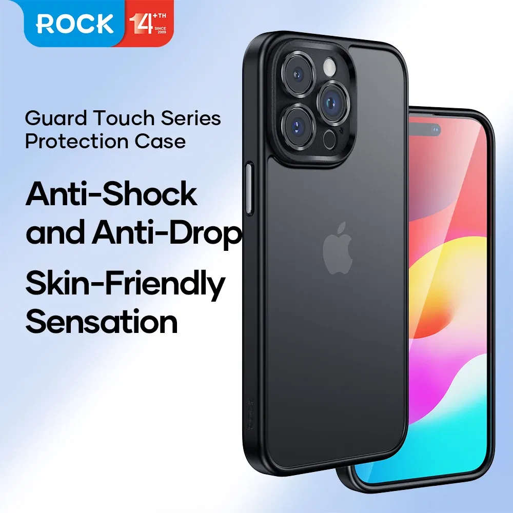 Color: WHITE, Material: ABS - ROCK Translucent Case for iPhone 15 Pro Max Cover 2023 Anti-knock Matte TPU Bumper Case for iPhone 15 Pro 15 Plus PC Back Cover