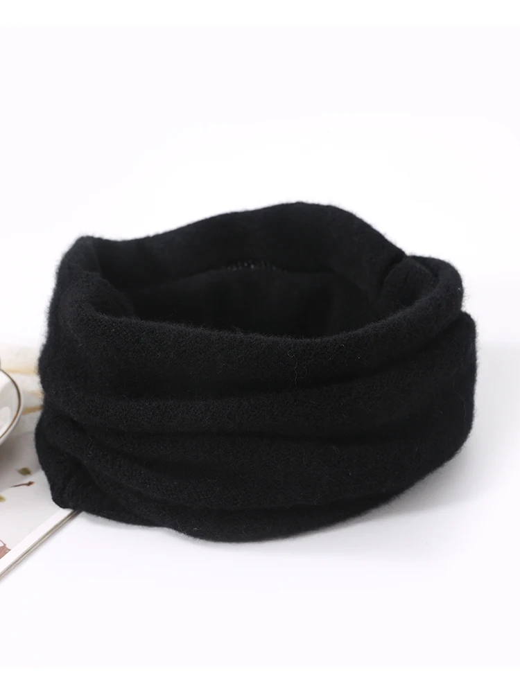 Color: Red, Size: One Size - 100% Merio Wool Neck Warmer Women Winter Warm Fashion Hollow Out Cover Tube Scarf Ear Face Mask False Collar Autumn Headband