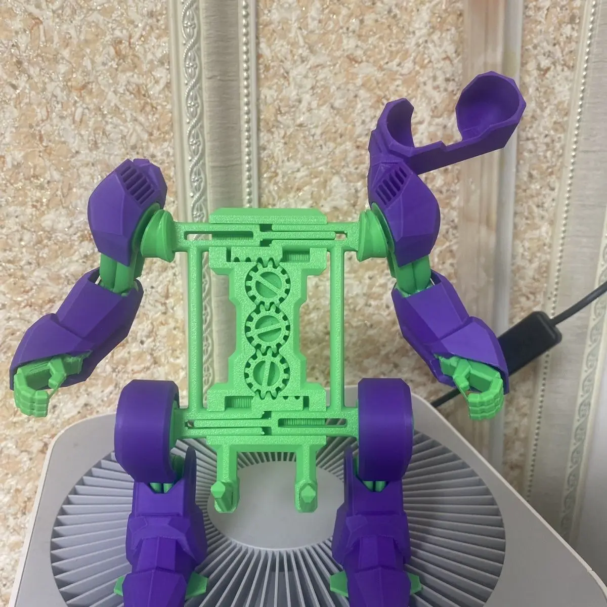 Color: Black - Mechanical Exoskeleton Style Phone Stand Mecha Gundam Mobile Holder Desktop Decoration 3D Printing Assembly Model Customization