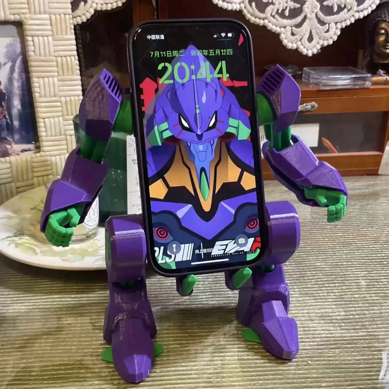 Color: Black - Mechanical Exoskeleton Style Phone Stand Mecha Gundam Mobile Holder Desktop Decoration 3D Printing Assembly Model Customization