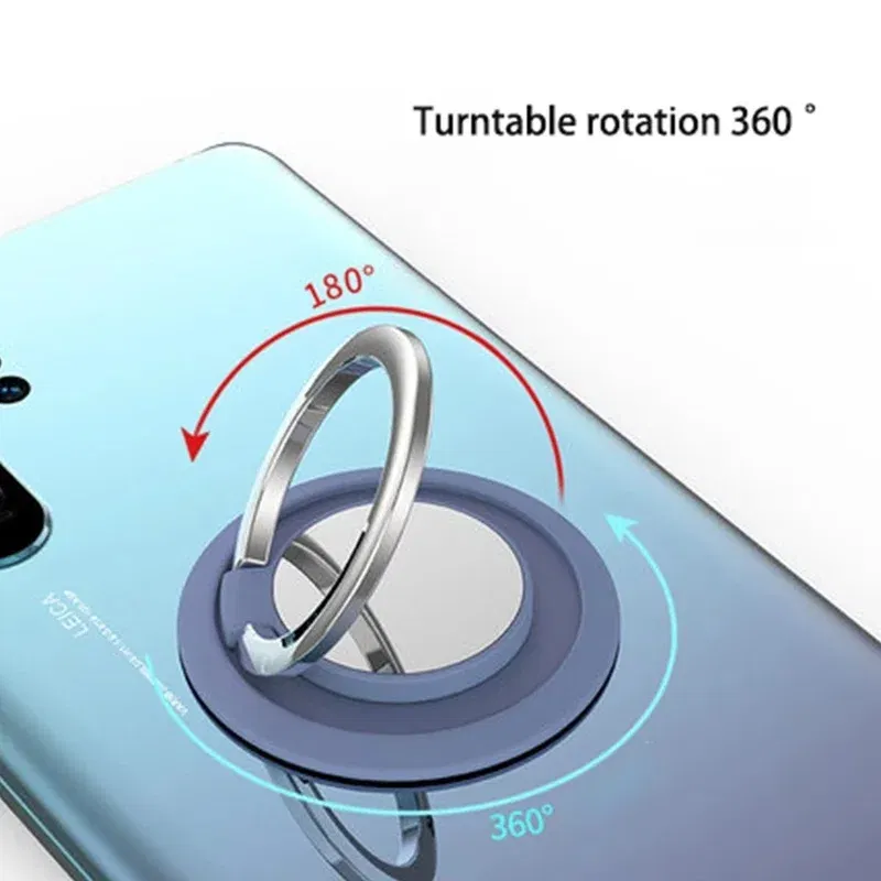 Color: Orange - Universal Finger Ring Holder Stand Grip 360 Degree Rotating for Mobile Phone Car Magnetic Mount Phone Back Sticker Pad Bracket