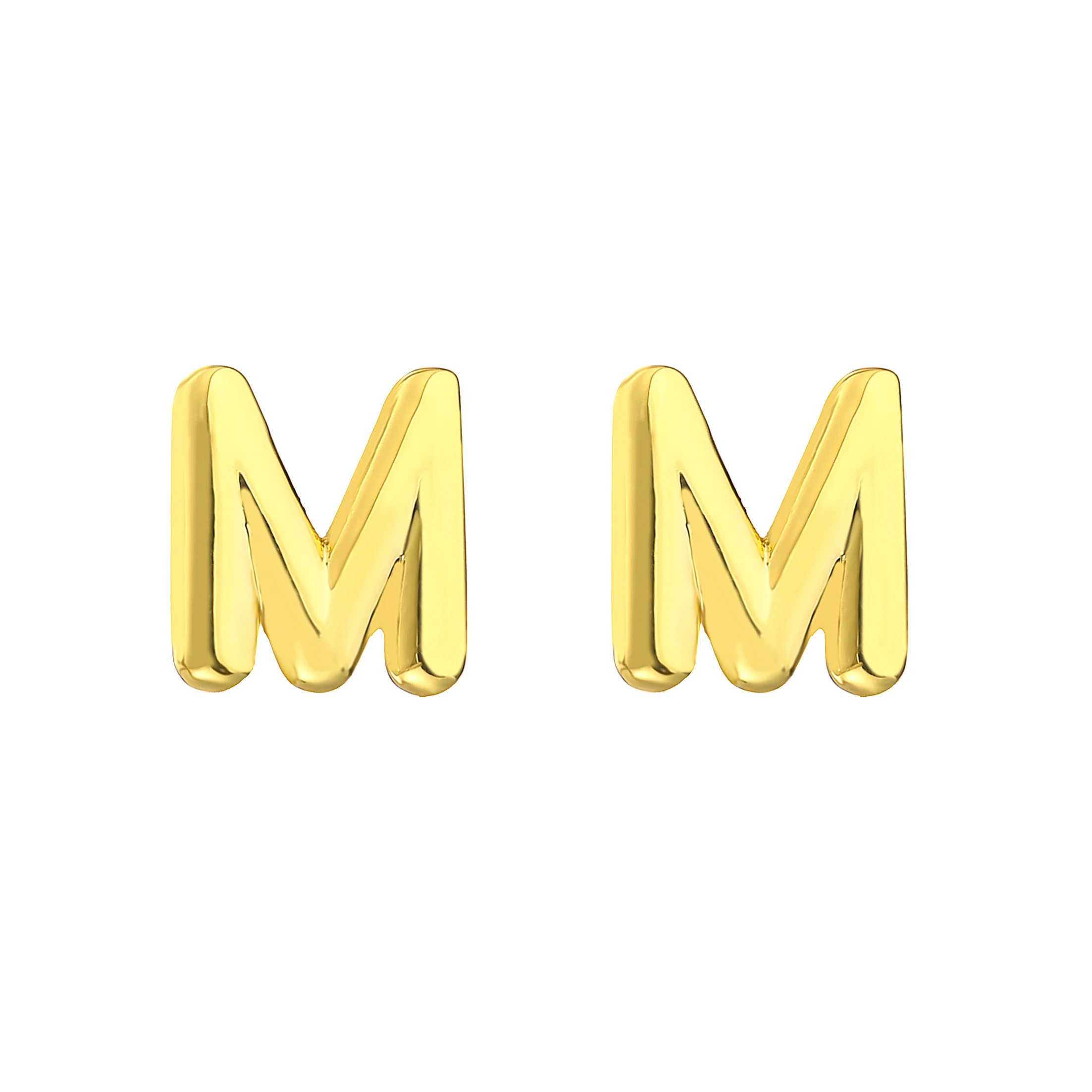 Metal Color: Light Yellow Gold Color, Ships From: CHINA, Main Stone Color: Light Purple - HECHENG,Initial Letter Earring For Women Men  A-Z 26 Letters Stud Earrings,Brass 18K Plated ear stud Jewelry