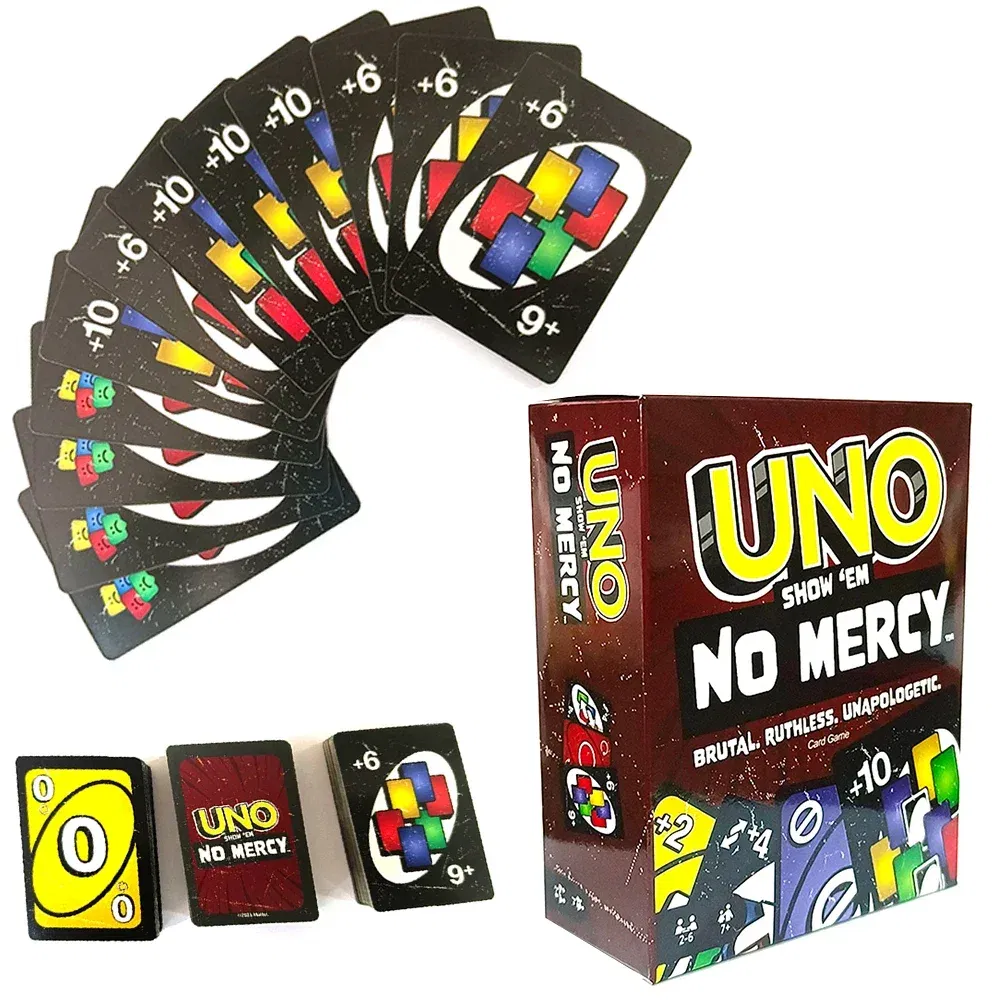 Color: light yellow - Uno No mercy Game Board Games UNO Cards Table Family Party Entertainment UNO Games Card Toys Children Birthday Christmas