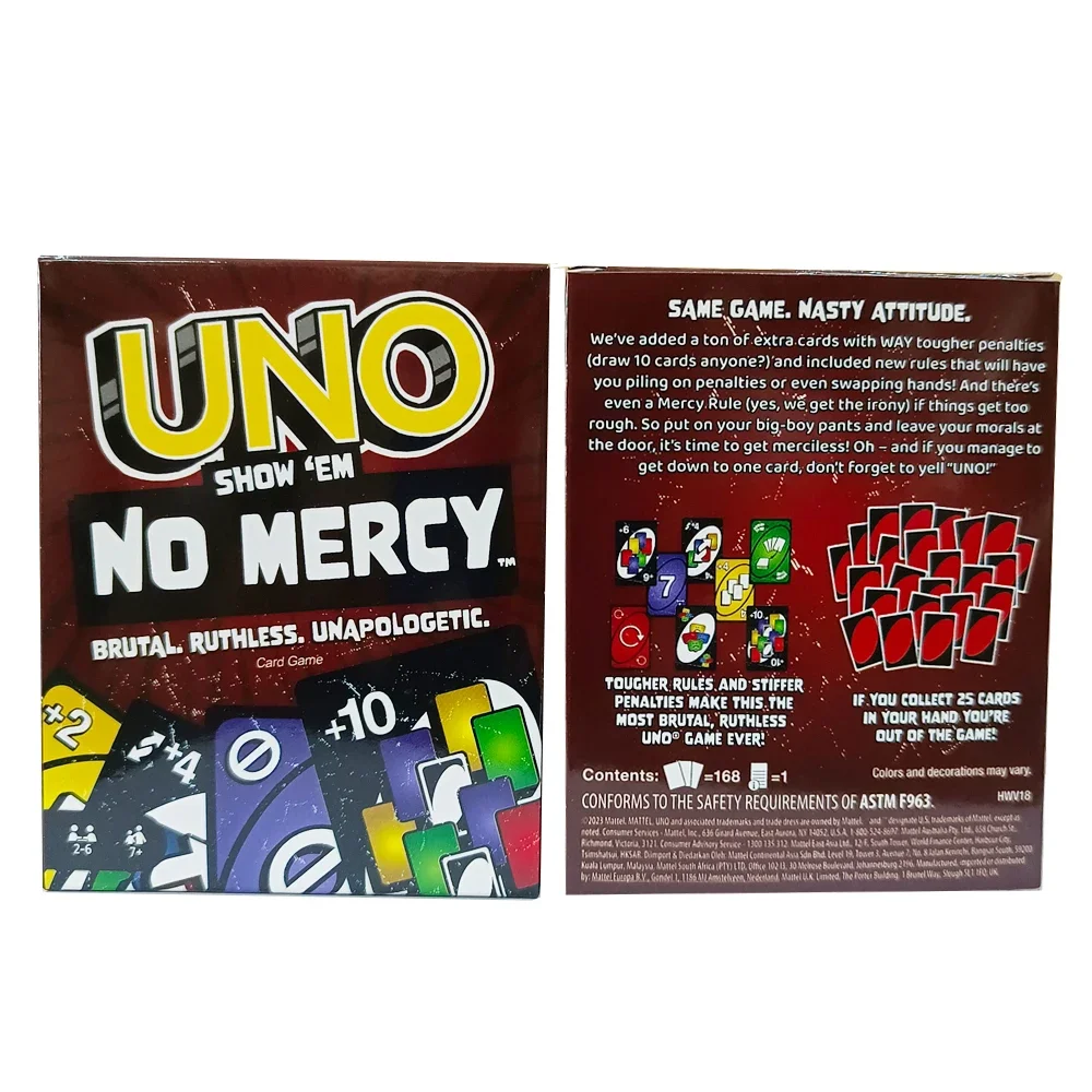 Color: light yellow - Uno No mercy Game Board Games UNO Cards Table Family Party Entertainment UNO Games Card Toys Children Birthday Christmas